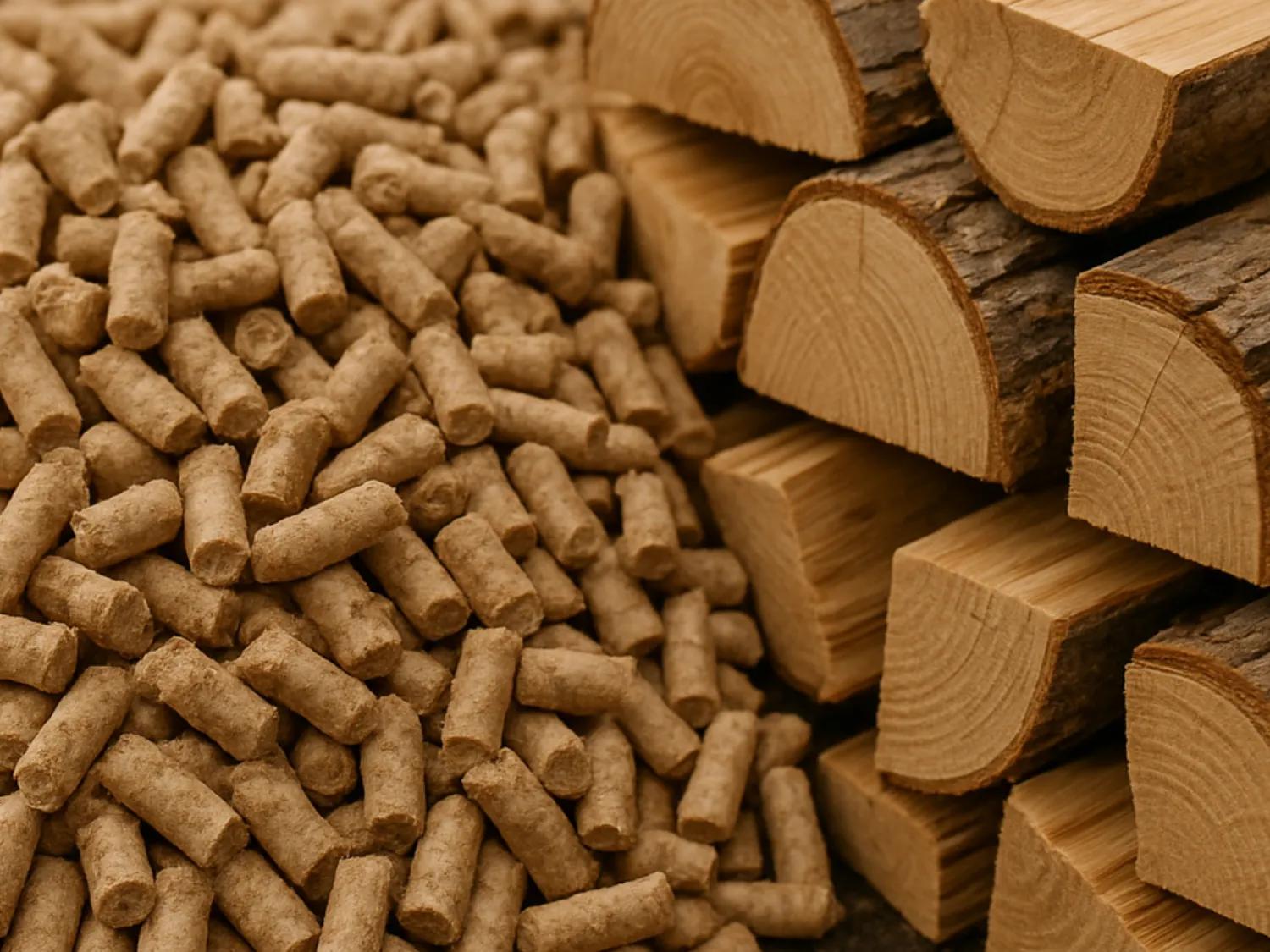 Два види палива: дрова та пелети